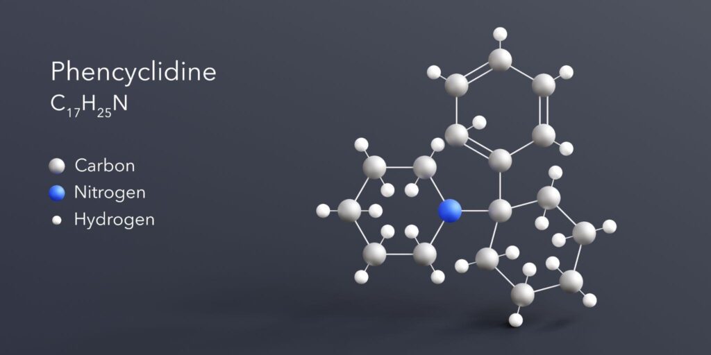 phencyclidine molecule d rendering